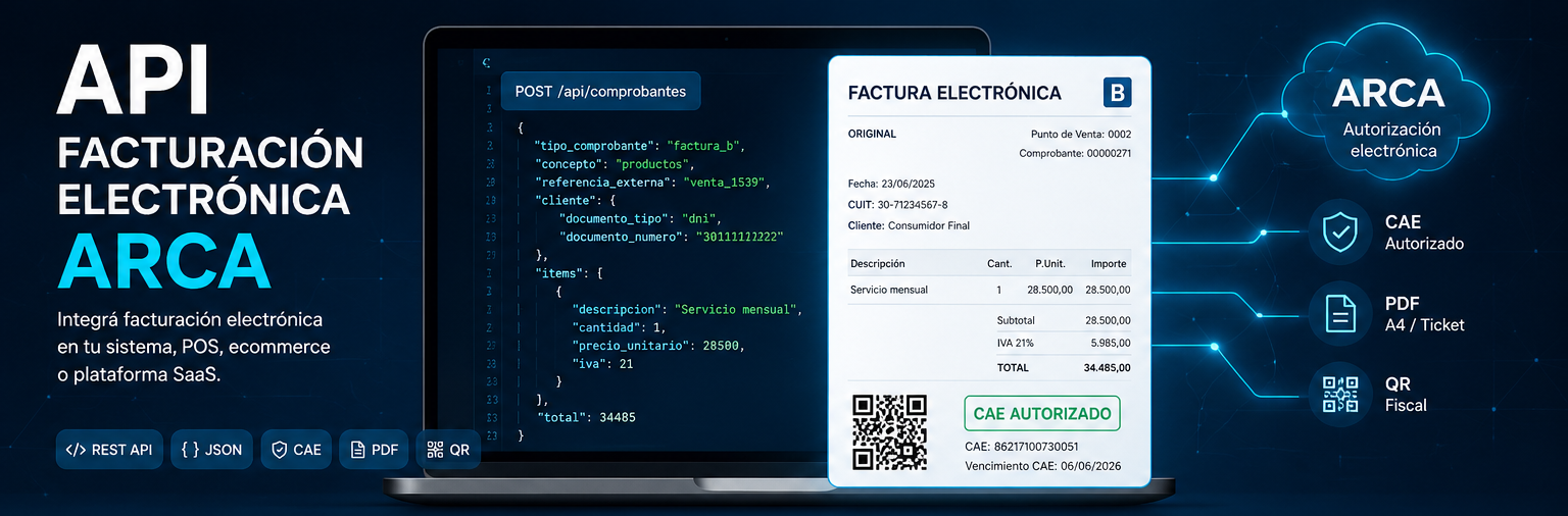 API de facturación electrónica ARCA para sistemas, POS y ecommerce