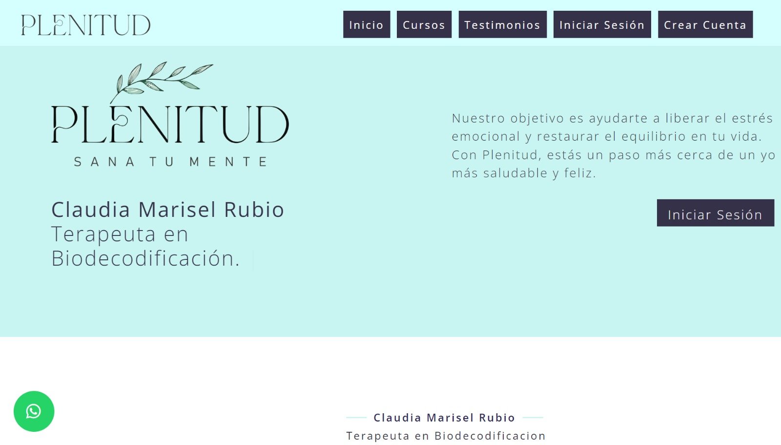 Plataforma de cursos online para PLENITUD con registro, pagos y acceso a contenidos exclusivos